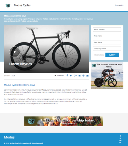 Landing Page example
