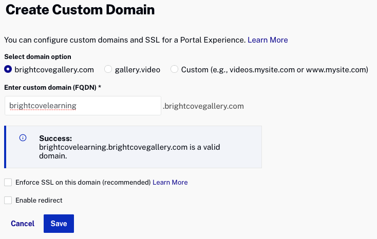 create custom domain